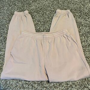 H&M Women's Pink Baggy Cuffed Sweatpants